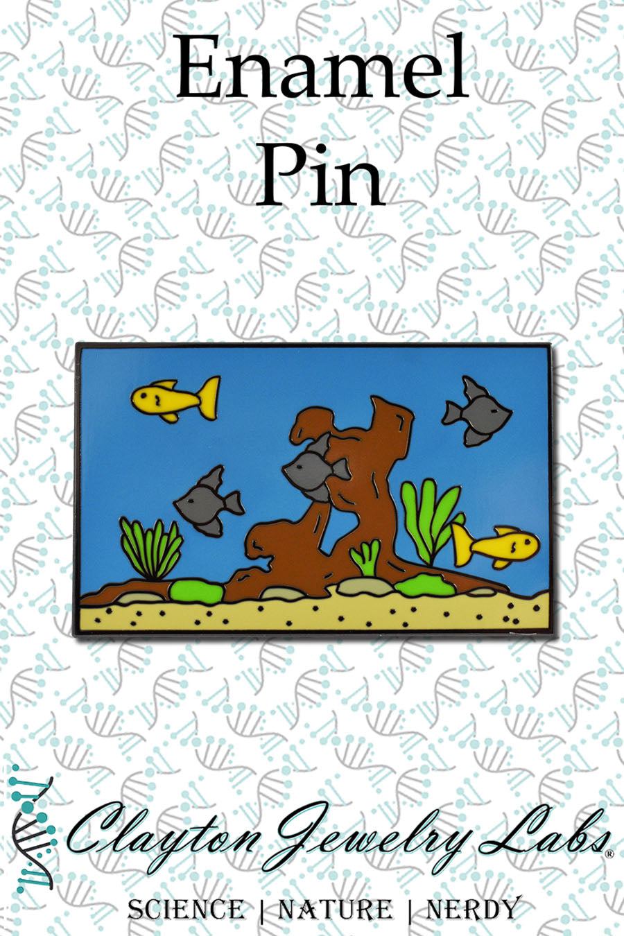 Fish Aquarium Tank Hard Enamel Pin | Clayton Jewelry Labs