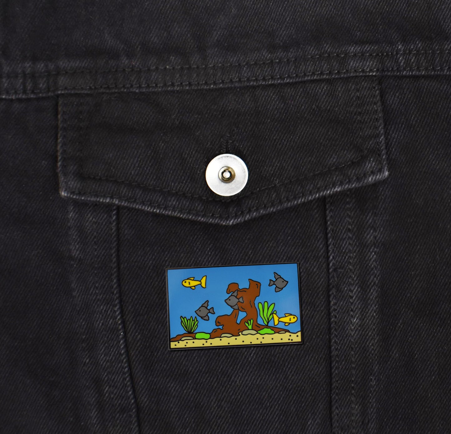 Fish Aquarium Tank Hard Enamel Pin | Clayton Jewelry Labs