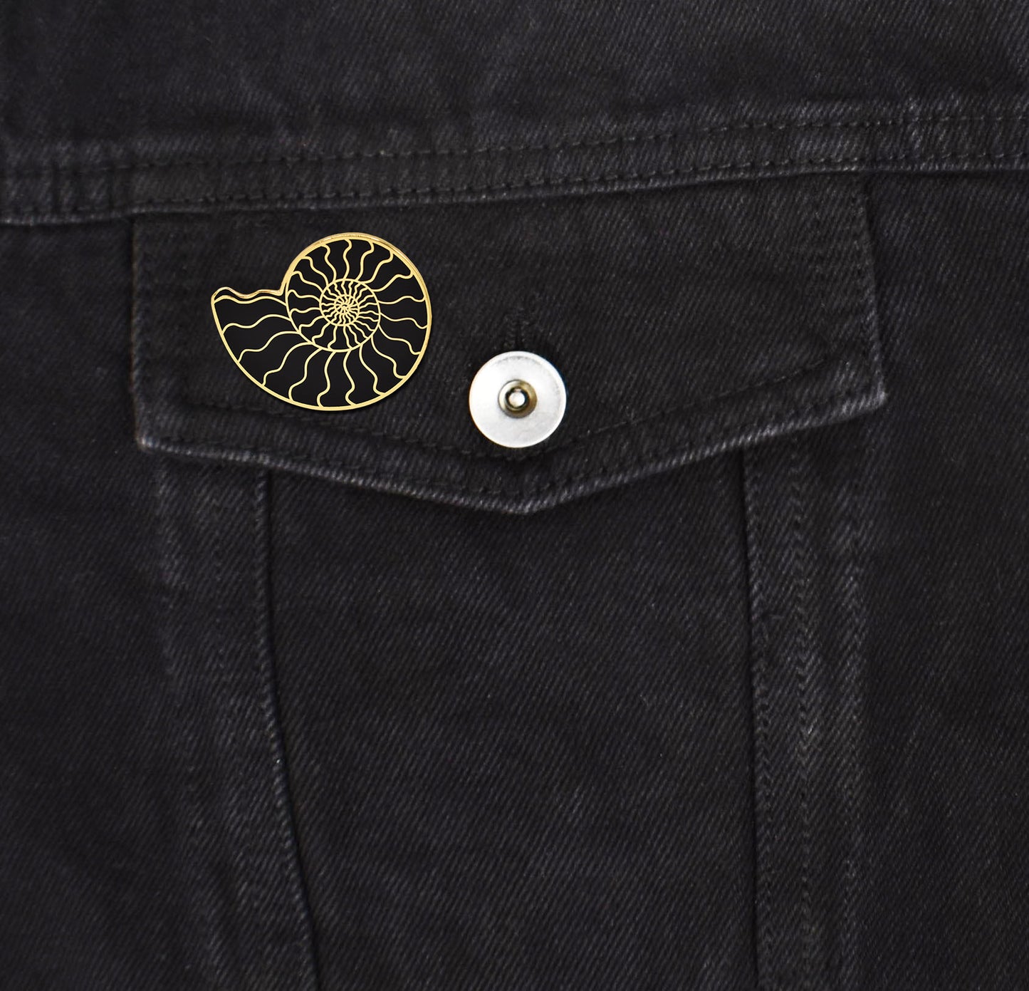 Gold Ammonite Fossil Hard Enamel Pin - Clayton Jewelry Labs