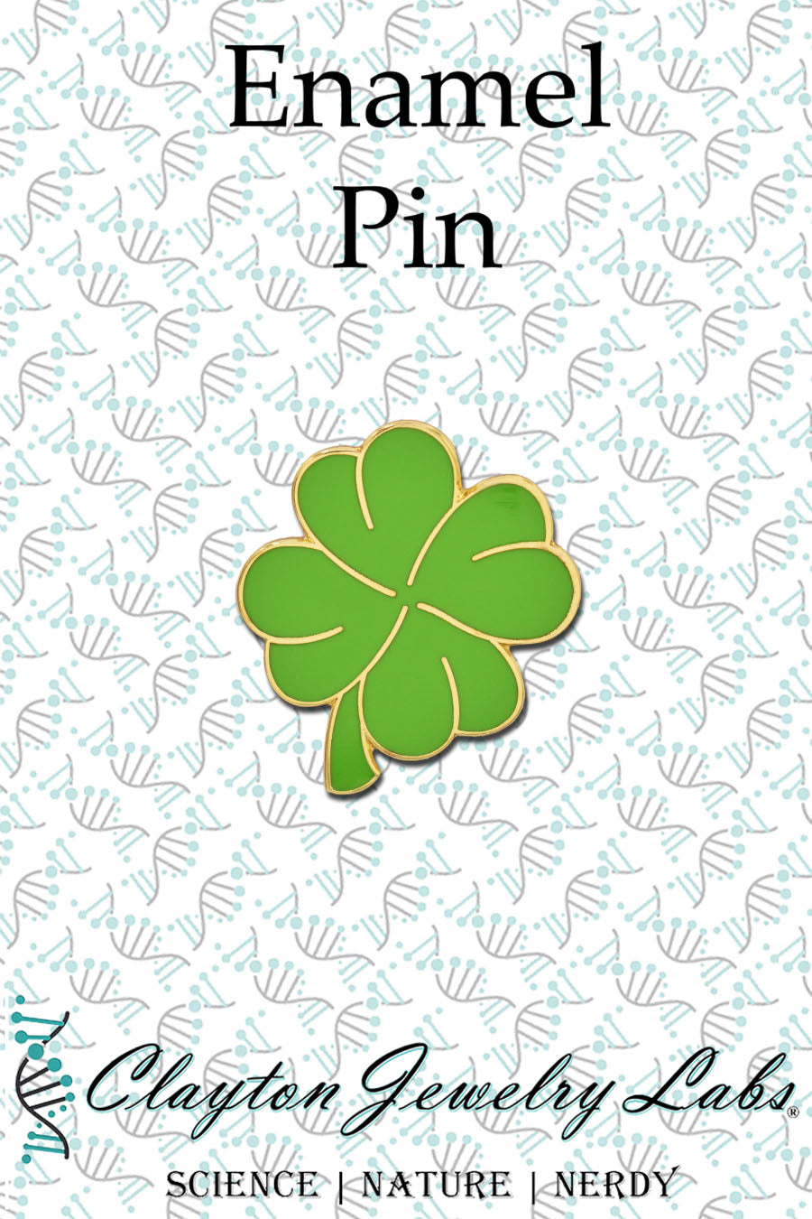 Four Leaf Clover Saint Patrick's Day Hard Enamel Pin | Clayton Jewelry Labs