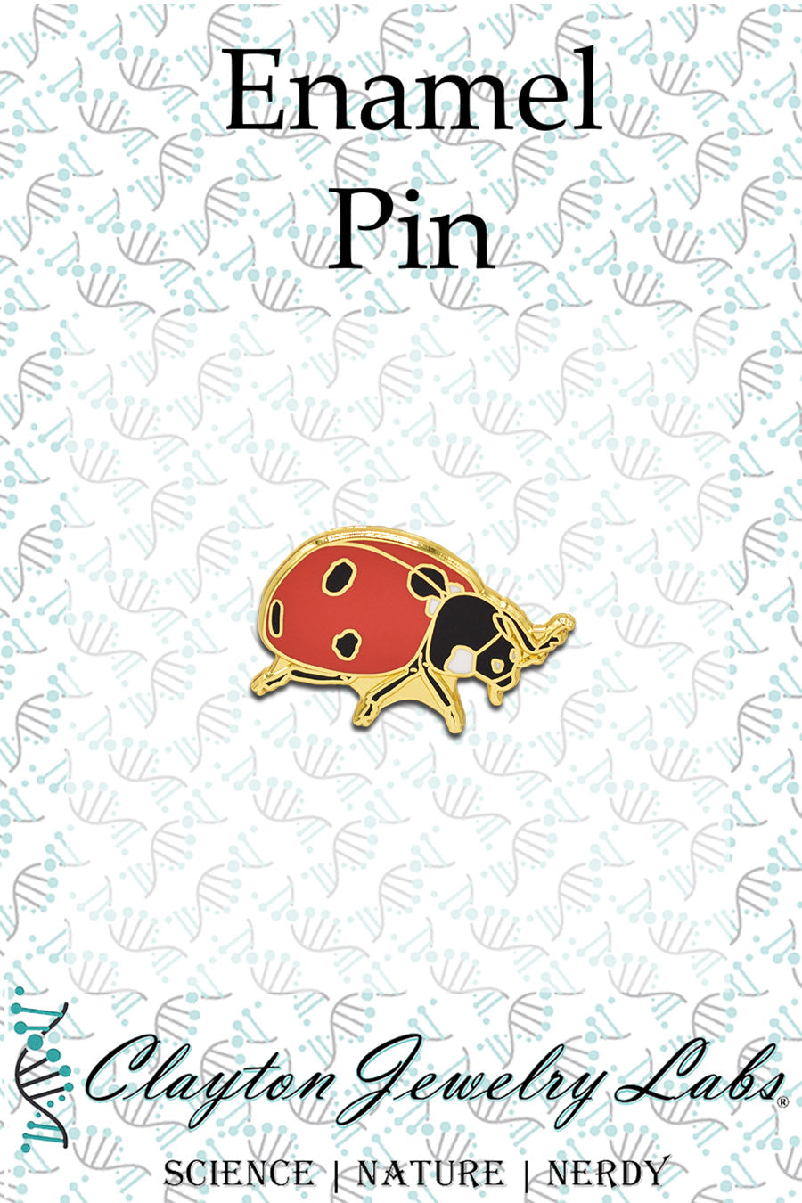 Gold Ladybug Ladybird Insect Hard Enamel Pin - Clayton Jewelry Labs