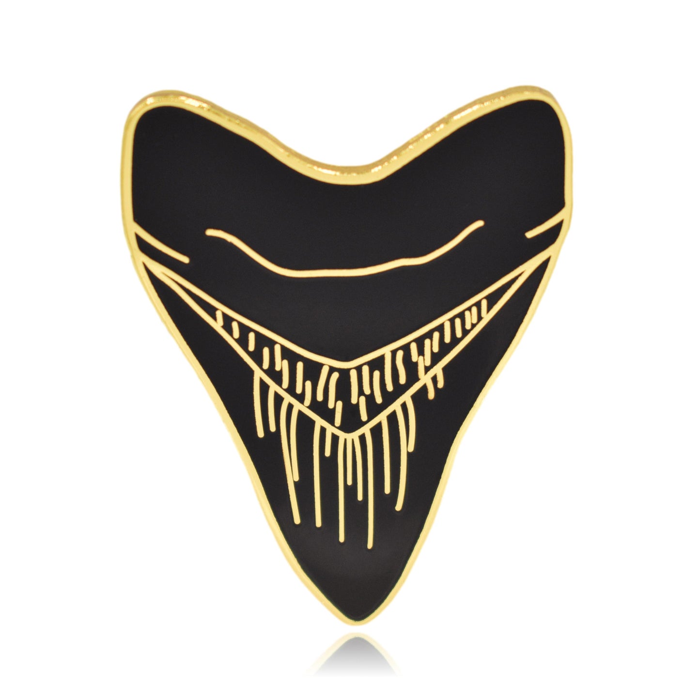 Gold Megalodon Shark Tooth Hard Enamel Pin - Clayton Jewelry Labs