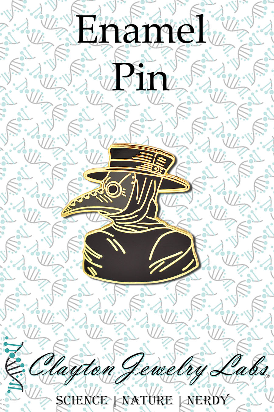 Black Plague Doctor Hard Enamel Pin | Clayton Jewelry Labs