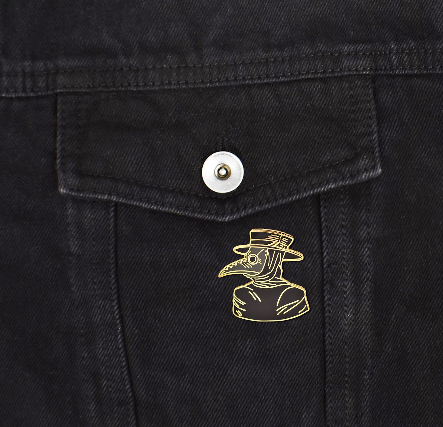 Black Plague Doctor Hard Enamel Pin | Clayton Jewelry Labs