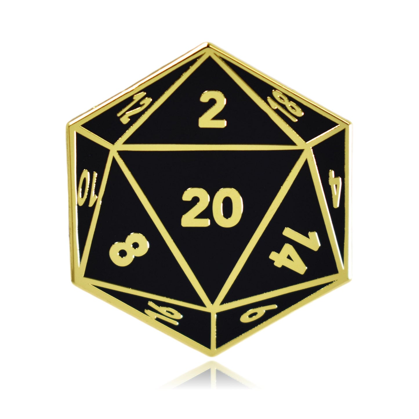 D20 Twenty-Sided Die Hard Enamel Lapel Pin