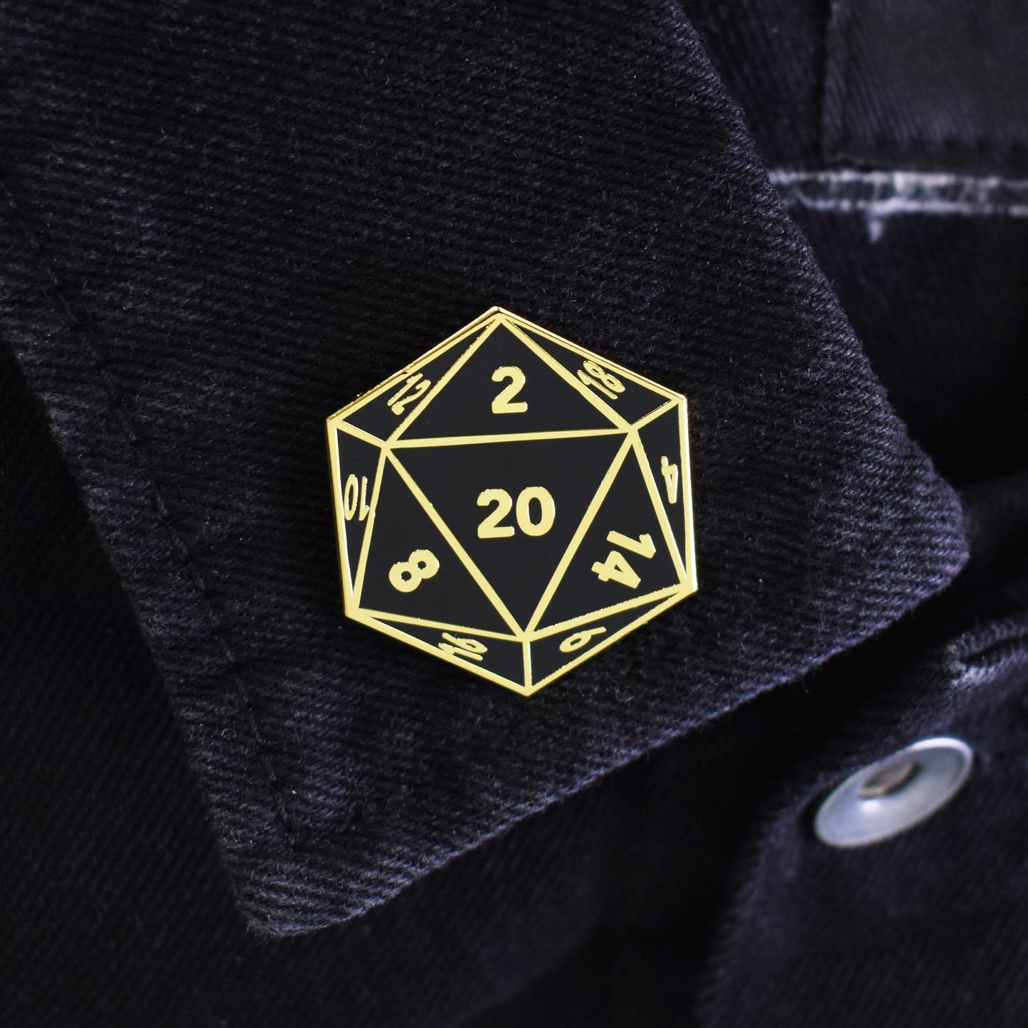D20 Twenty-Sided Die Hard Enamel Lapel Pin