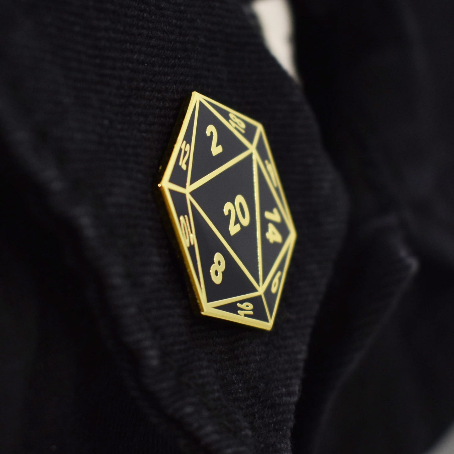 D20 Twenty-Sided Die Hard Enamel Lapel Pin