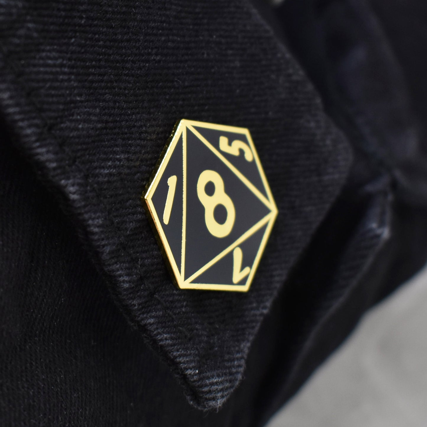 D8 Eight-Sided Die Hard Enamel Lapel Pin
