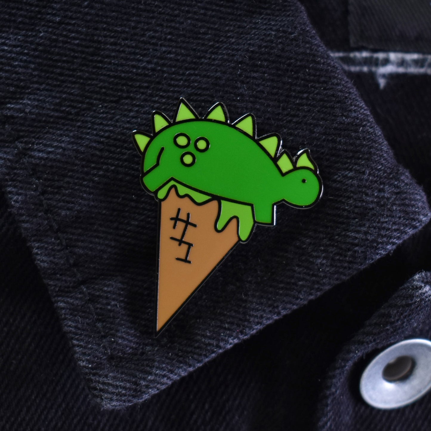 Dinocone Dinosaur Stegosaurus Hard Enamel Lapel Pin