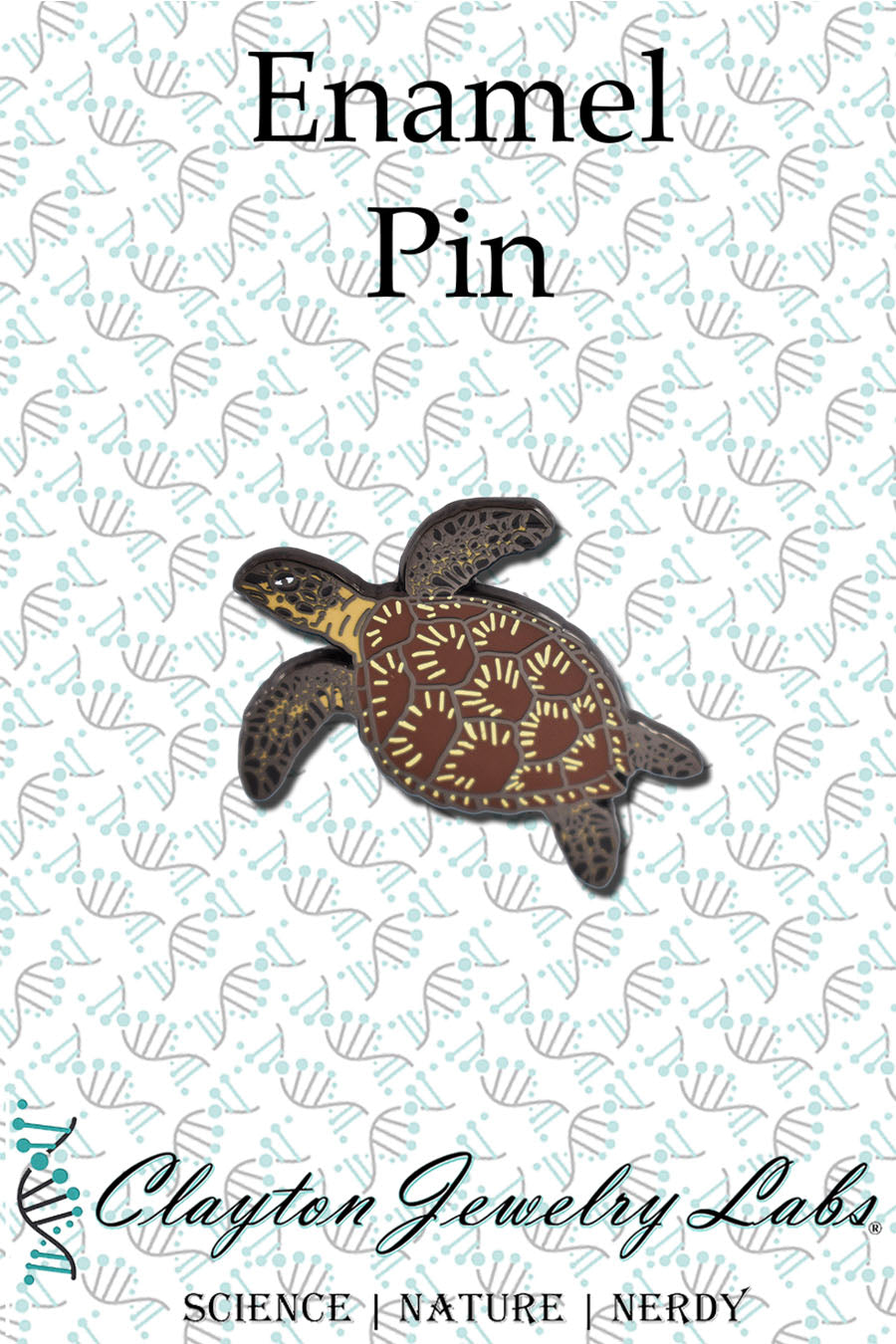 Hawksbill Sea Turtle Hard Enamel Pin | Clayton Jewelry Labs