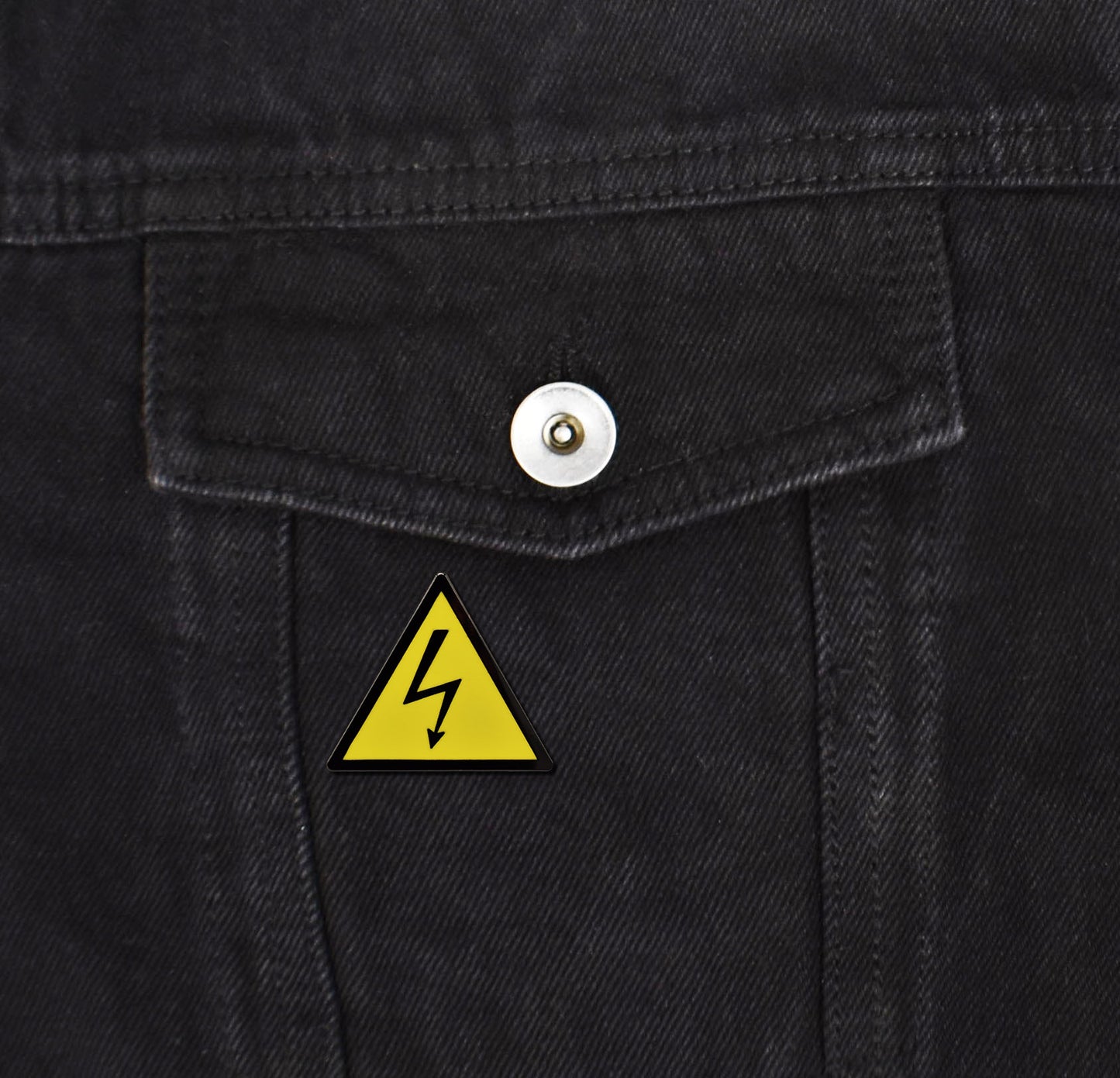 High Voltage Safety Warning Hard Enamel Pin - Clayton Jewelry Labs