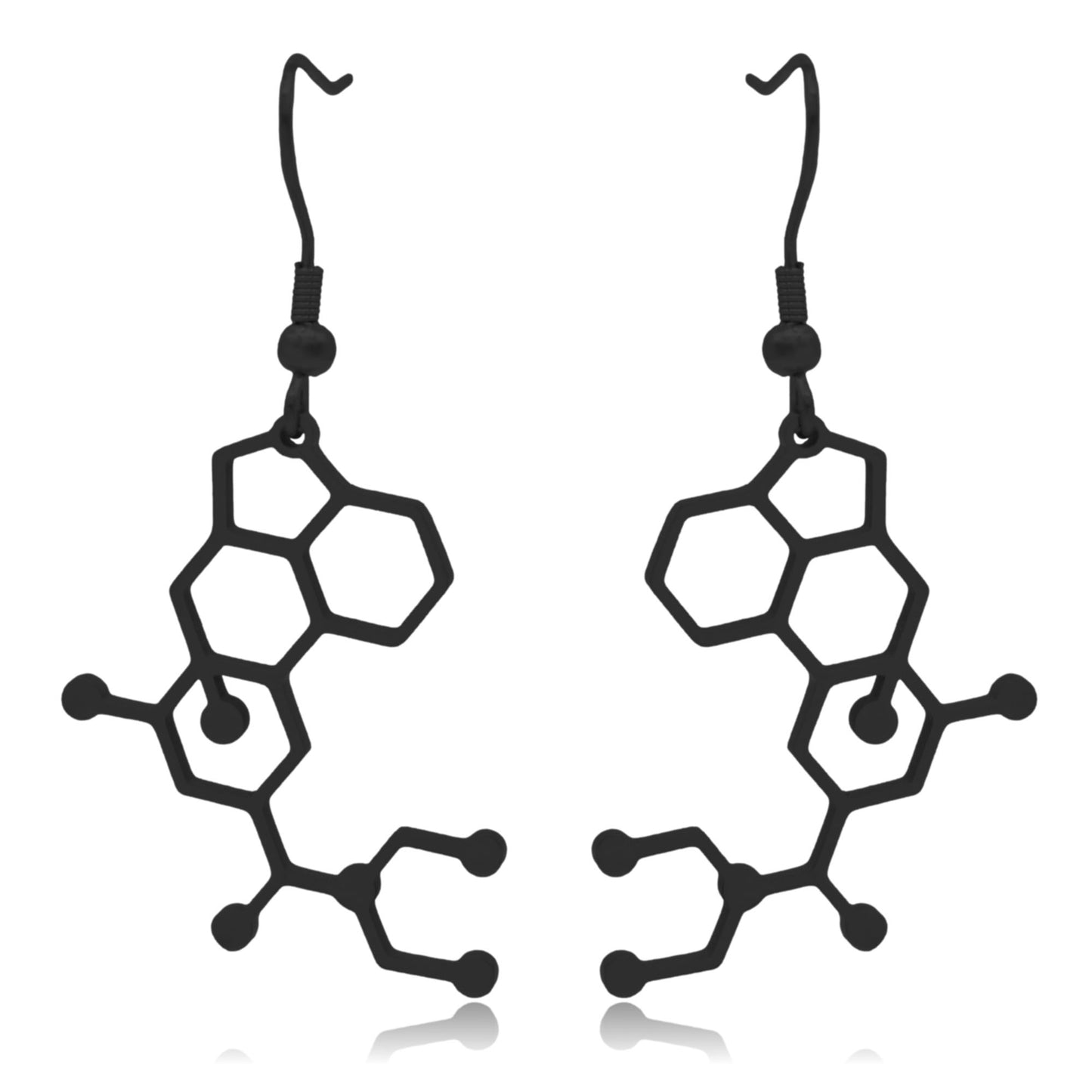 LSD Lysergic Acid Diethylamide Molecule Stainless Steel Dangle Earrings