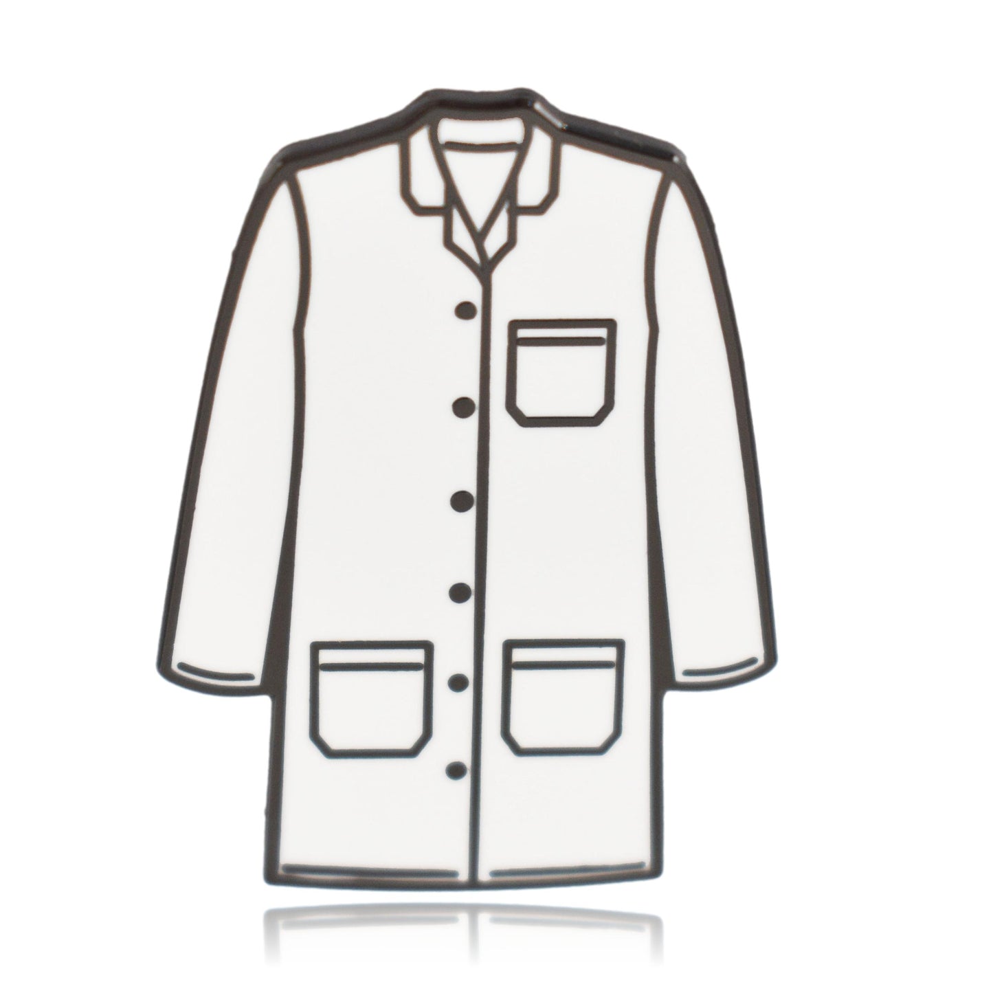 Black Lab Coat Flower Hard Enamel Pin | Clayton Jewelry Labs