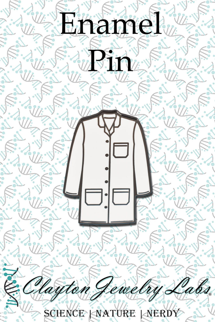 Black Lab Coat Flower Hard Enamel Pin | Clayton Jewelry Labs
