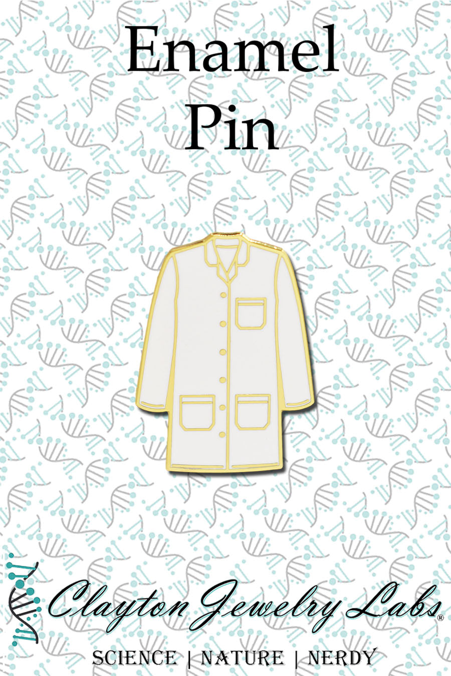 Gold Lab Coat Flower Hard Enamel Pin | Clayton Jewelry Labs