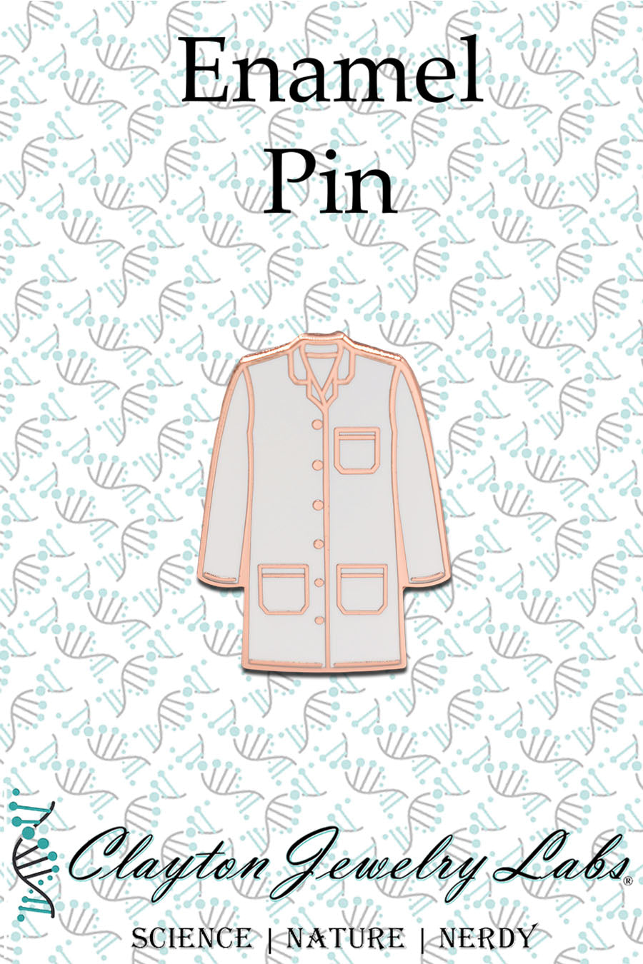 Rose Gold Lab Coat Flower Hard Enamel Pin | Clayton Jewelry Labs
