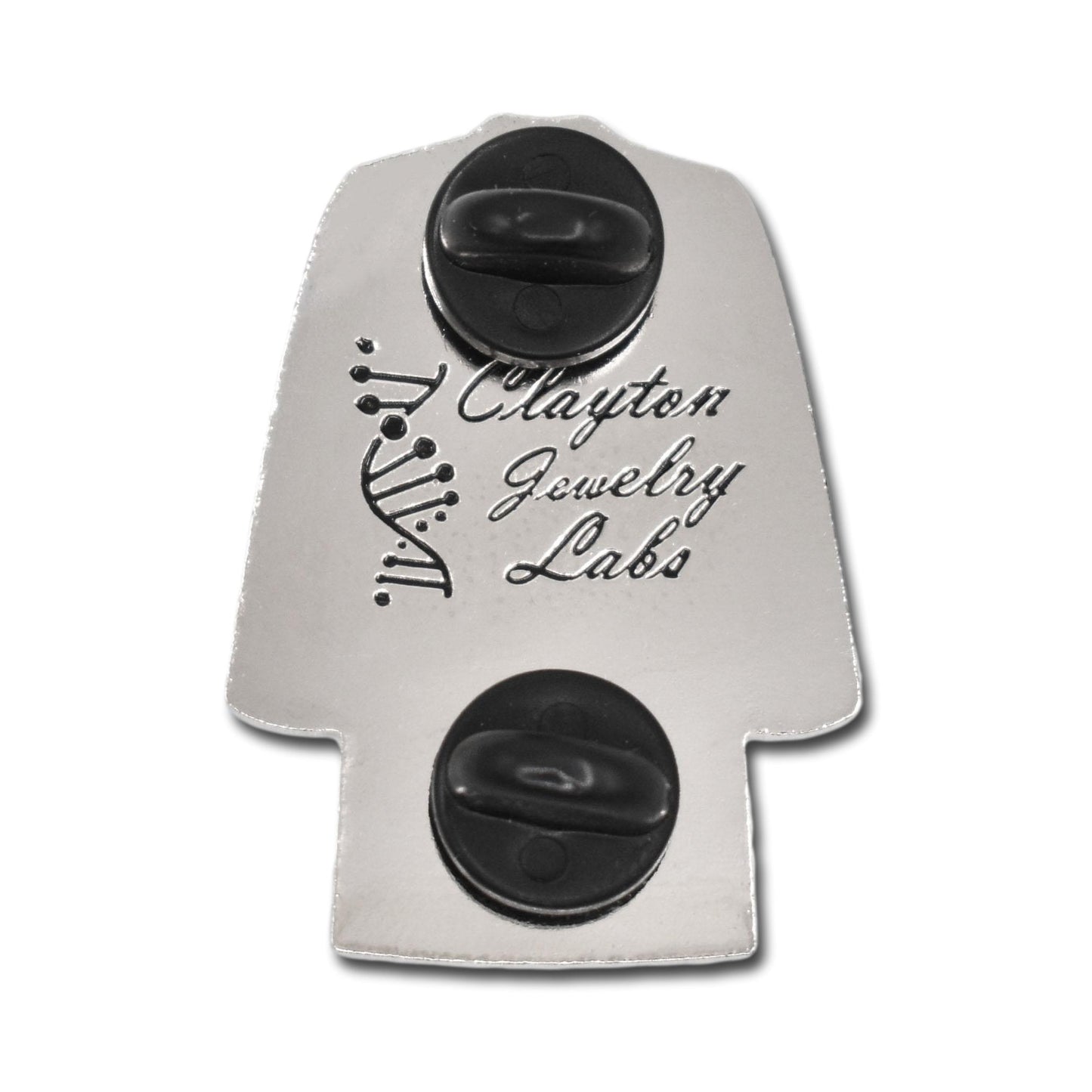 Silver Lab Coat Flower Hard Enamel Pin | Clayton Jewelry Labs