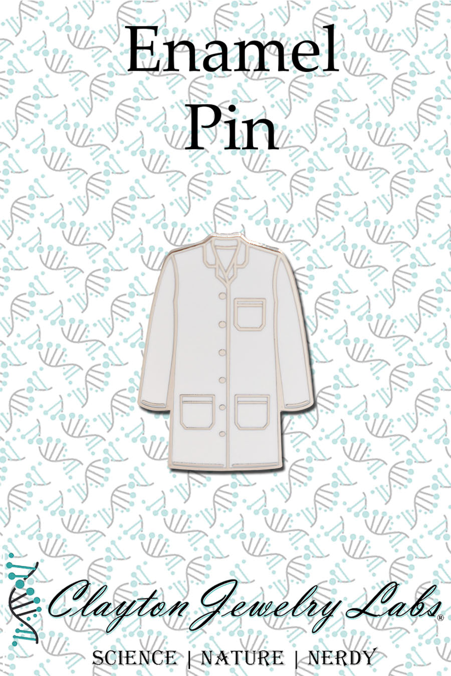 Silver Lab Coat Flower Hard Enamel Pin | Clayton Jewelry Labs