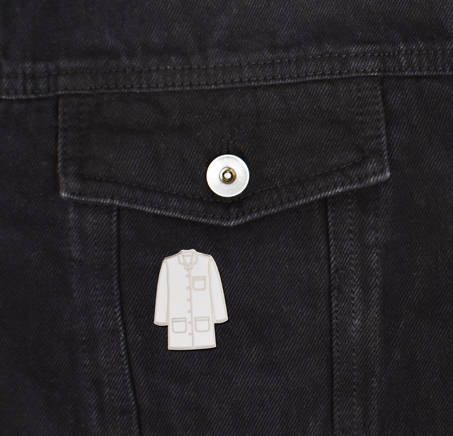 Silver Lab Coat Flower Hard Enamel Pin | Clayton Jewelry Labs
