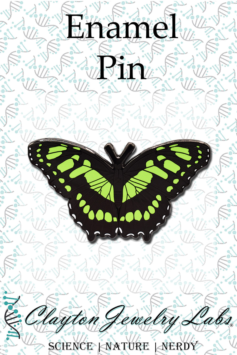 Malachite Butterfly Hard Enamel Pin - Clayton Jewelry Labs