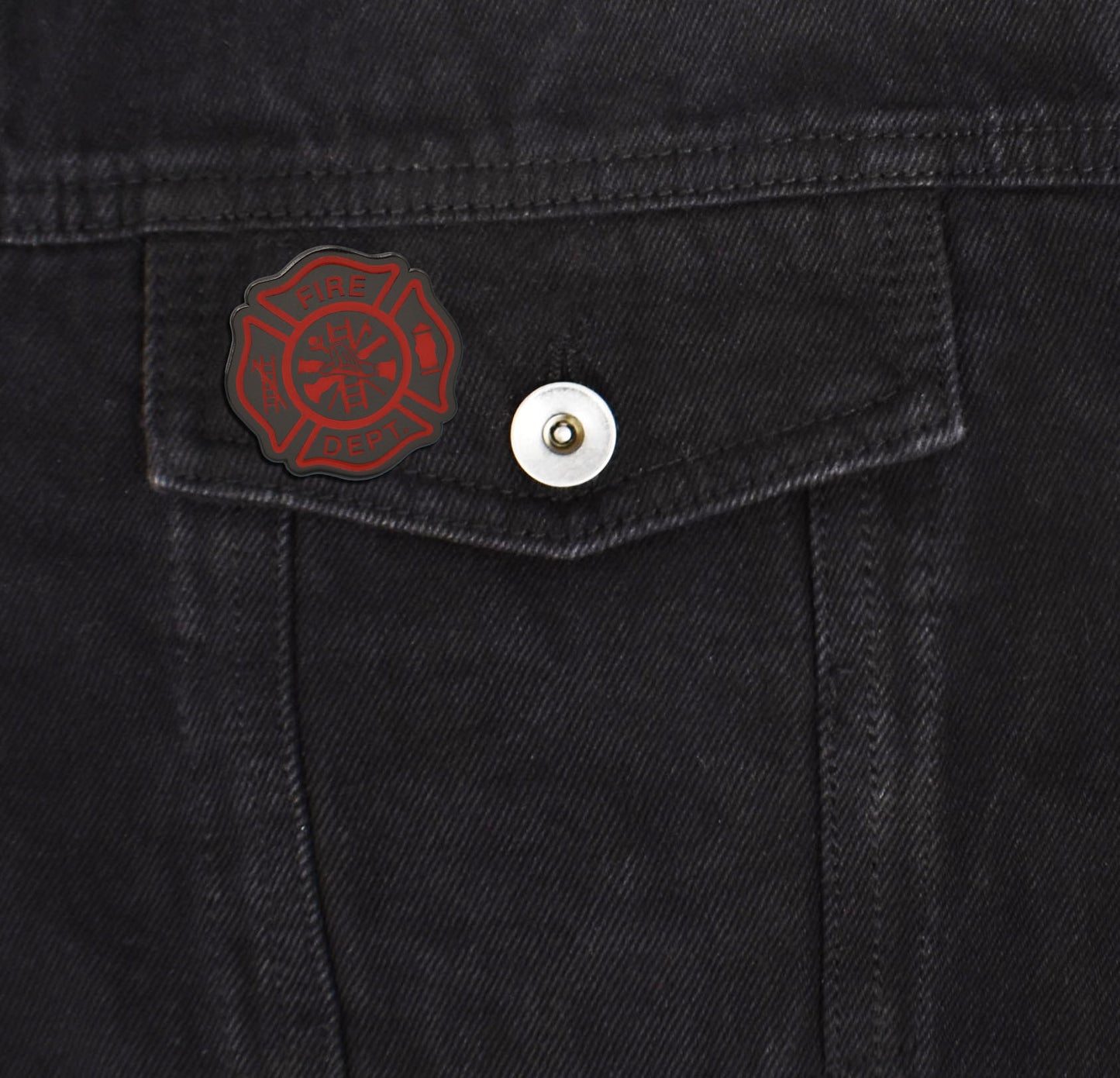 Maltese Cross Fire Fighter Hard Enamel Pin