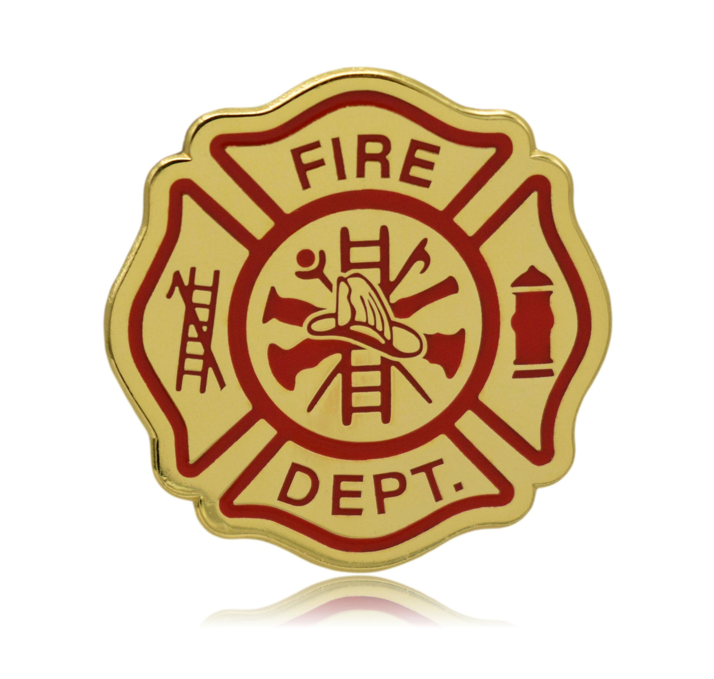 Maltese Cross Fire Fighter Hard Enamel Pin