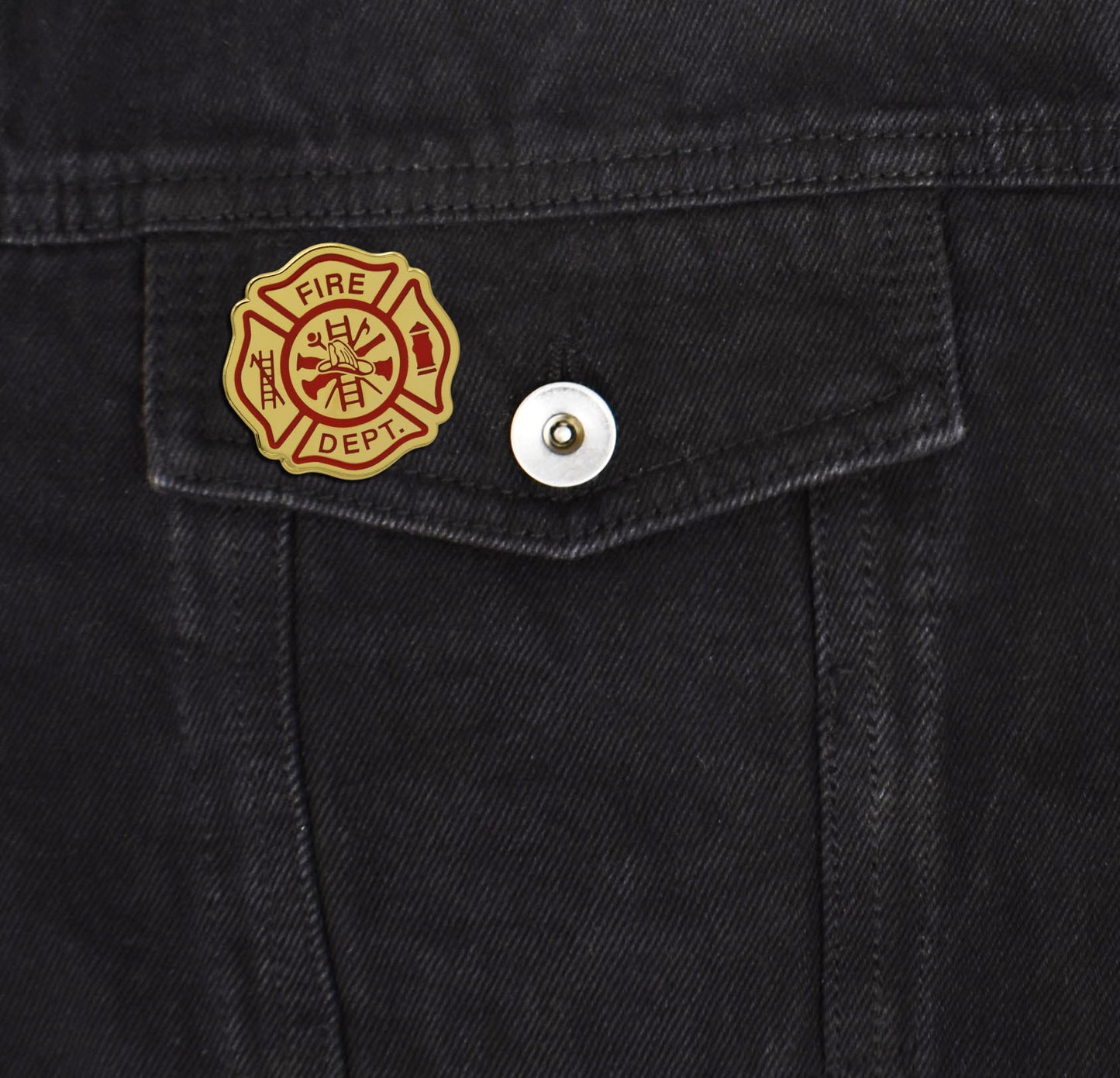 Maltese Cross Fire Fighter Hard Enamel Pin