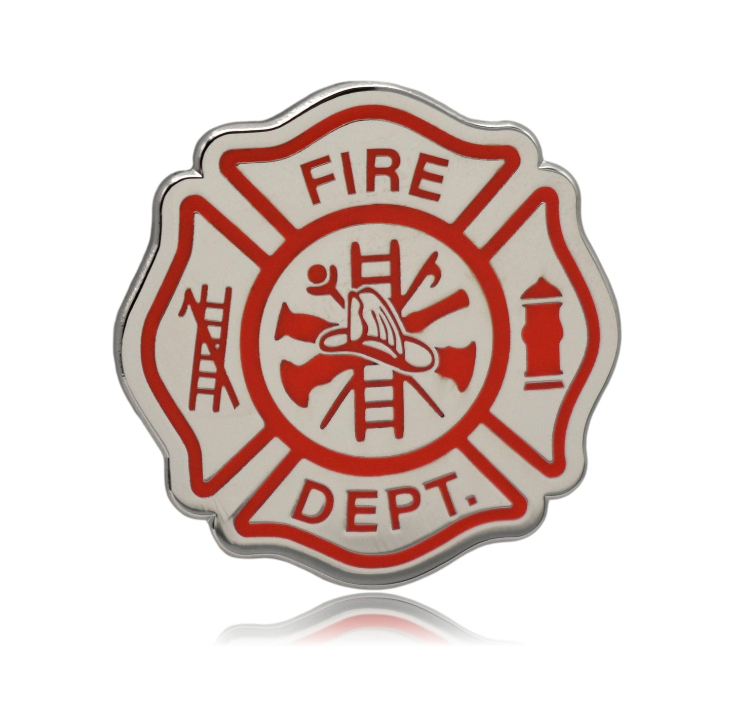 Maltese Cross Fire Fighter Hard Enamel Pin