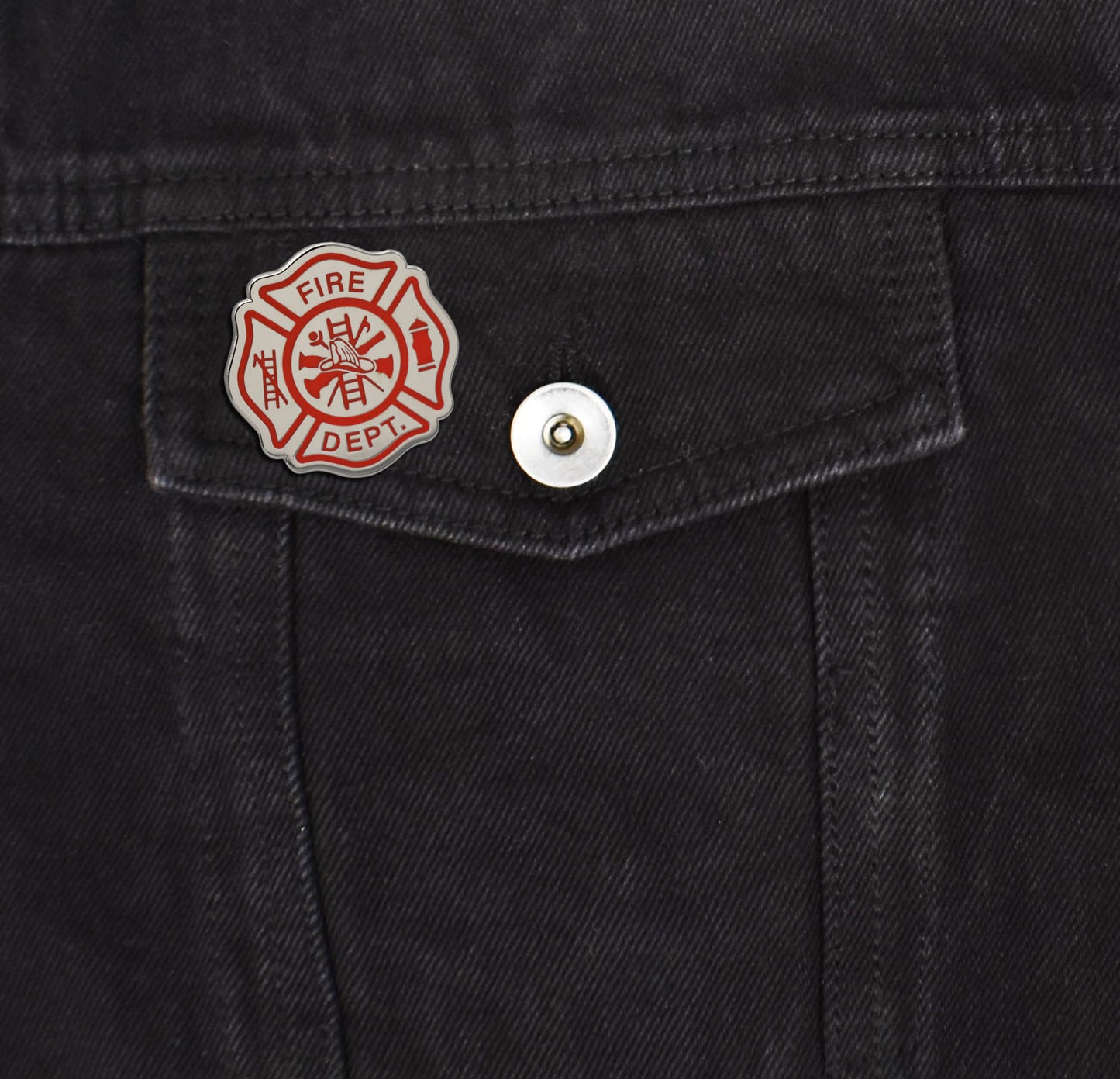 Maltese Cross Fire Fighter Hard Enamel Pin