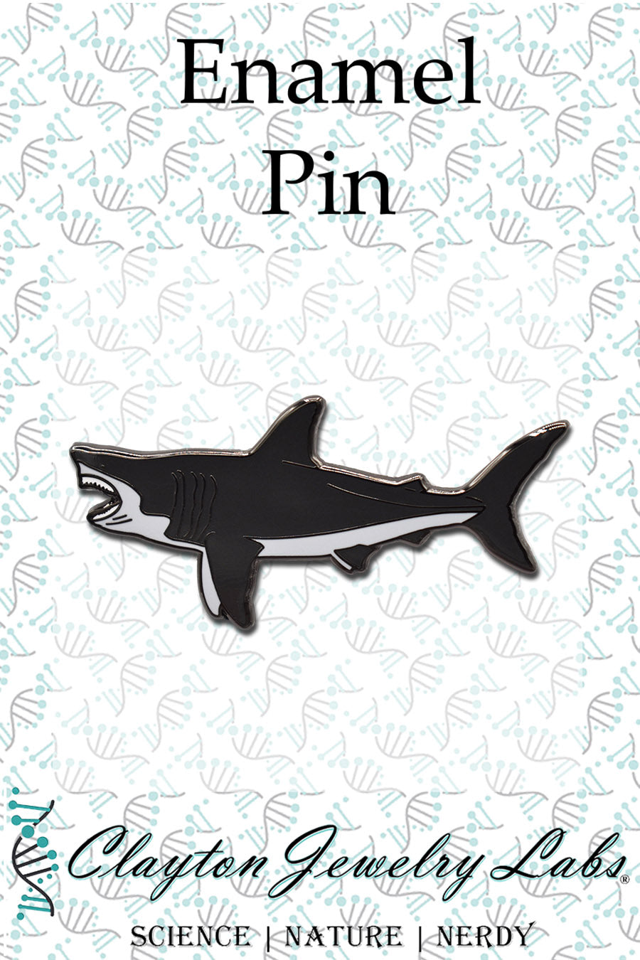 Megalodon Shark Hard Enamel Pin - Clayton Jewelry Labs