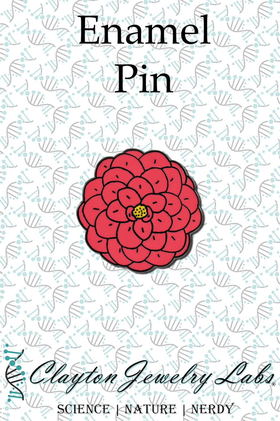Camellias Flower Hard Enamel Pin | Clayton Jewelry Labs