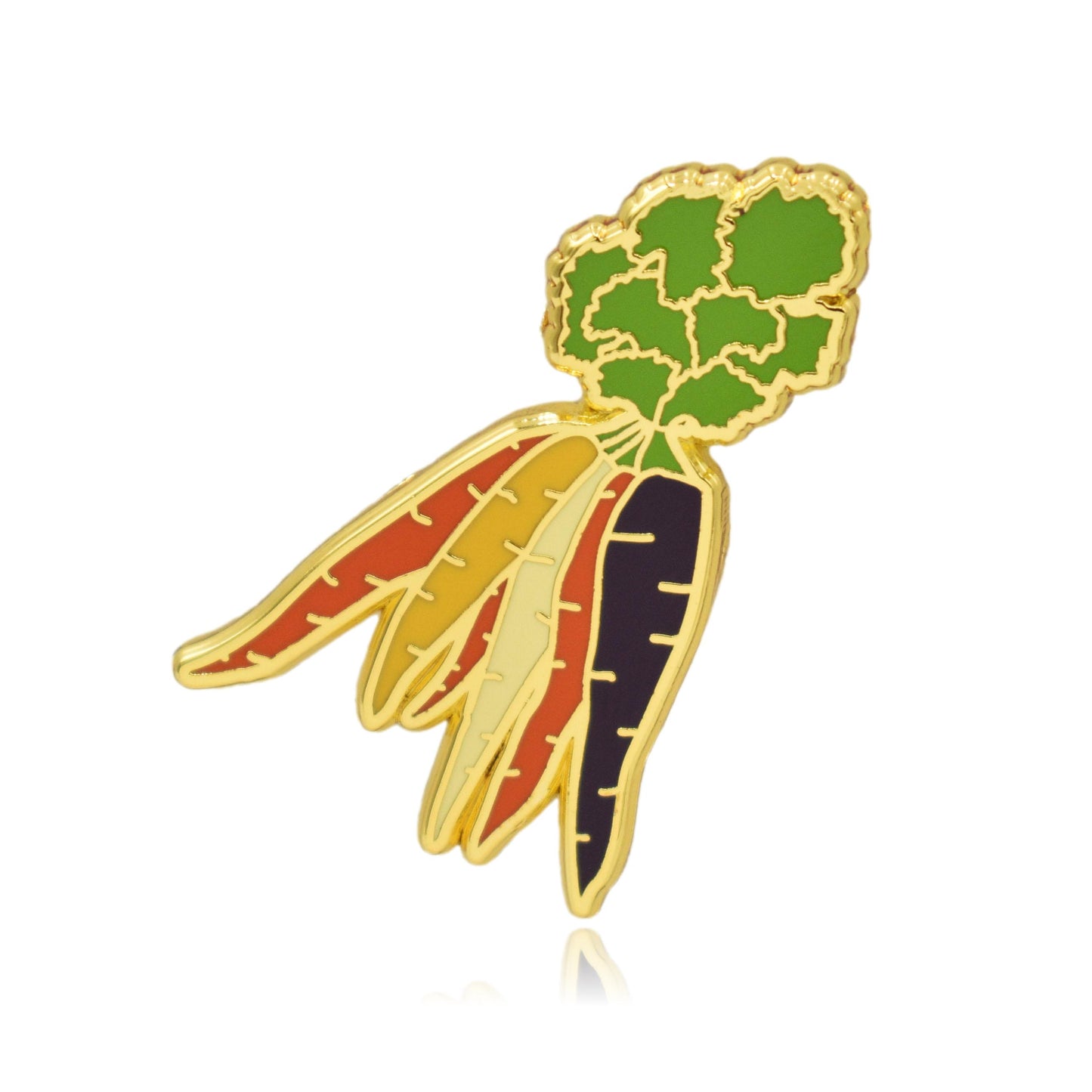 Rainbow Carrot Bunch Hard Enamel Lapel Pin