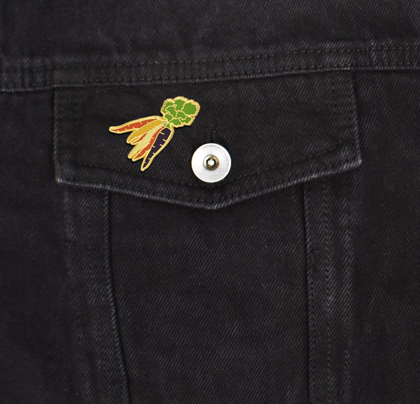 Rainbow Carrot Bunch Hard Enamel Lapel Pin
