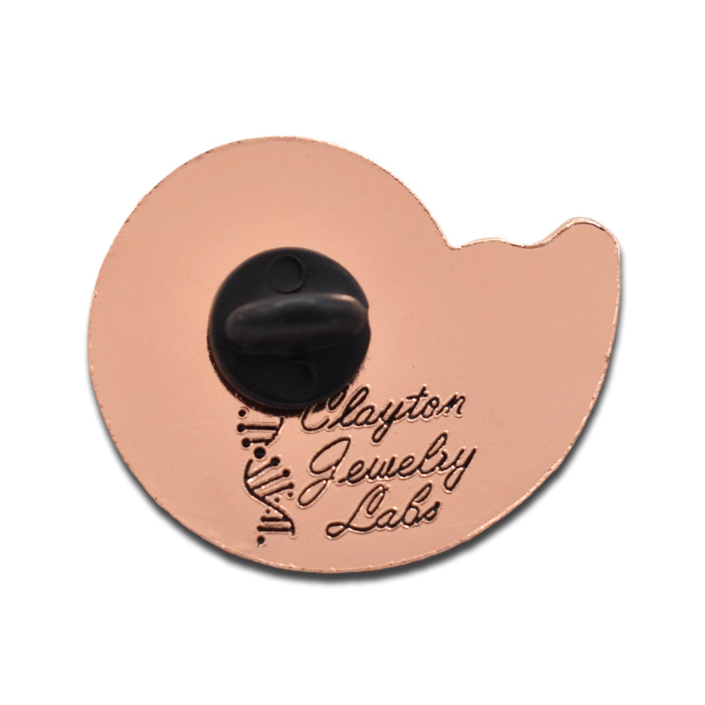 Rose Gold Ammonite Fossil Hard Enamel Pin - Clayton Jewelry Labs