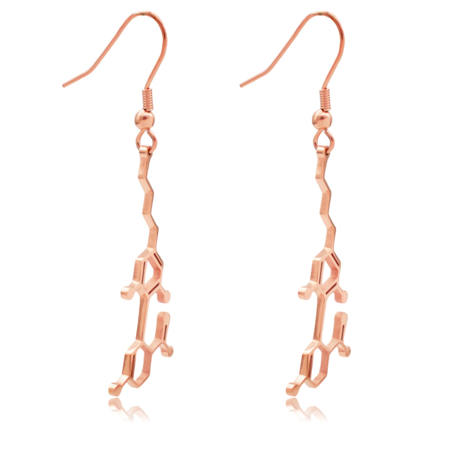 CBD Cannabidiol Molecule Stainless Steel Dangle Earrings