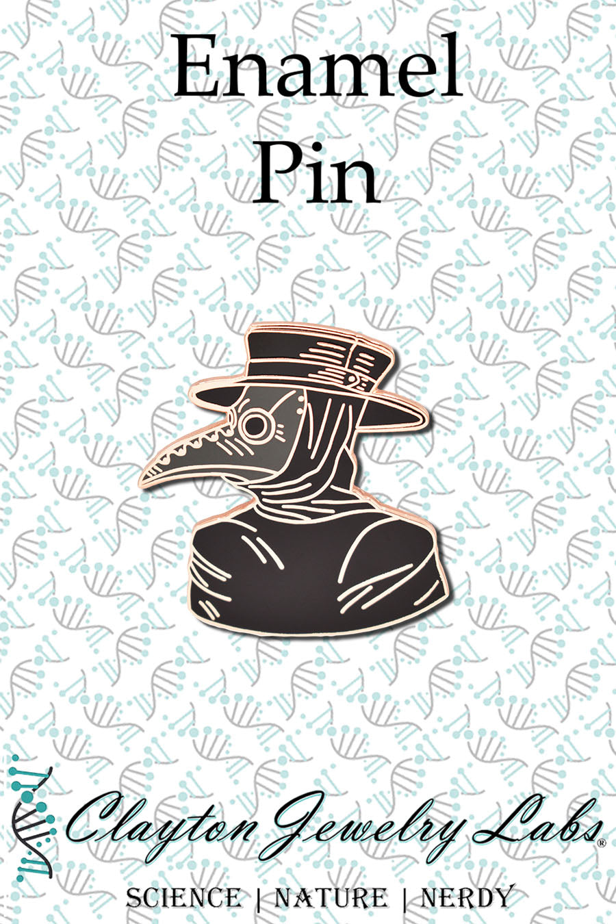 Black Plague Doctor Hard Enamel Pin | Clayton Jewelry Labs