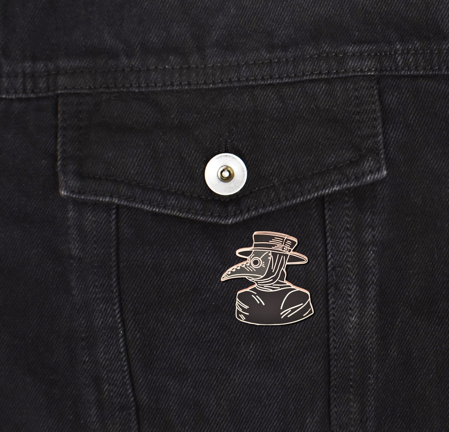 Black Plague Doctor Hard Enamel Pin | Clayton Jewelry Labs