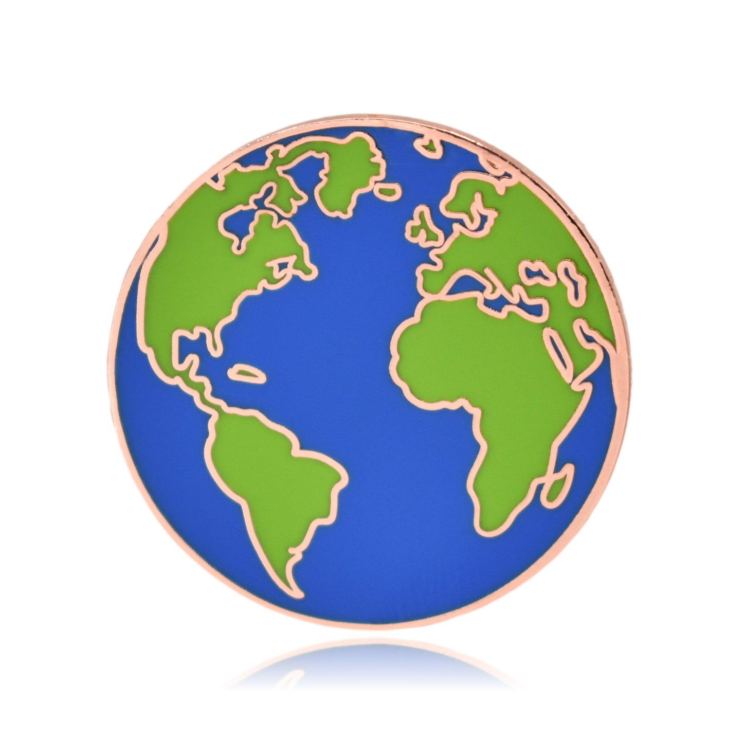 Rose Gold Planet Earth Hard Enamel Pin - Clayton Jewelry Labs