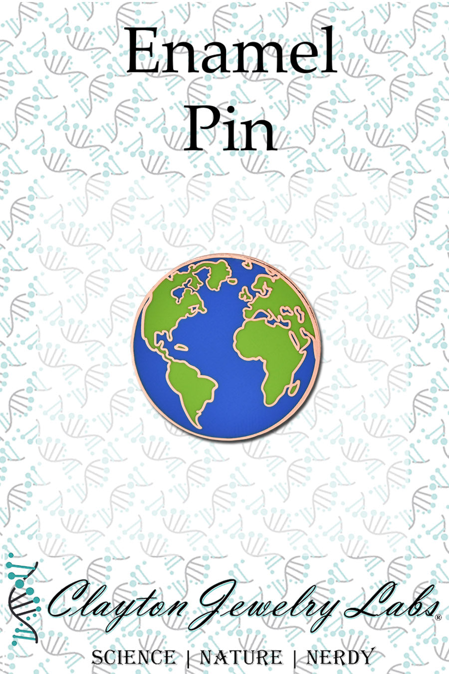 Rose Gold Planet Earth Hard Enamel Pin - Clayton Jewelry Labs