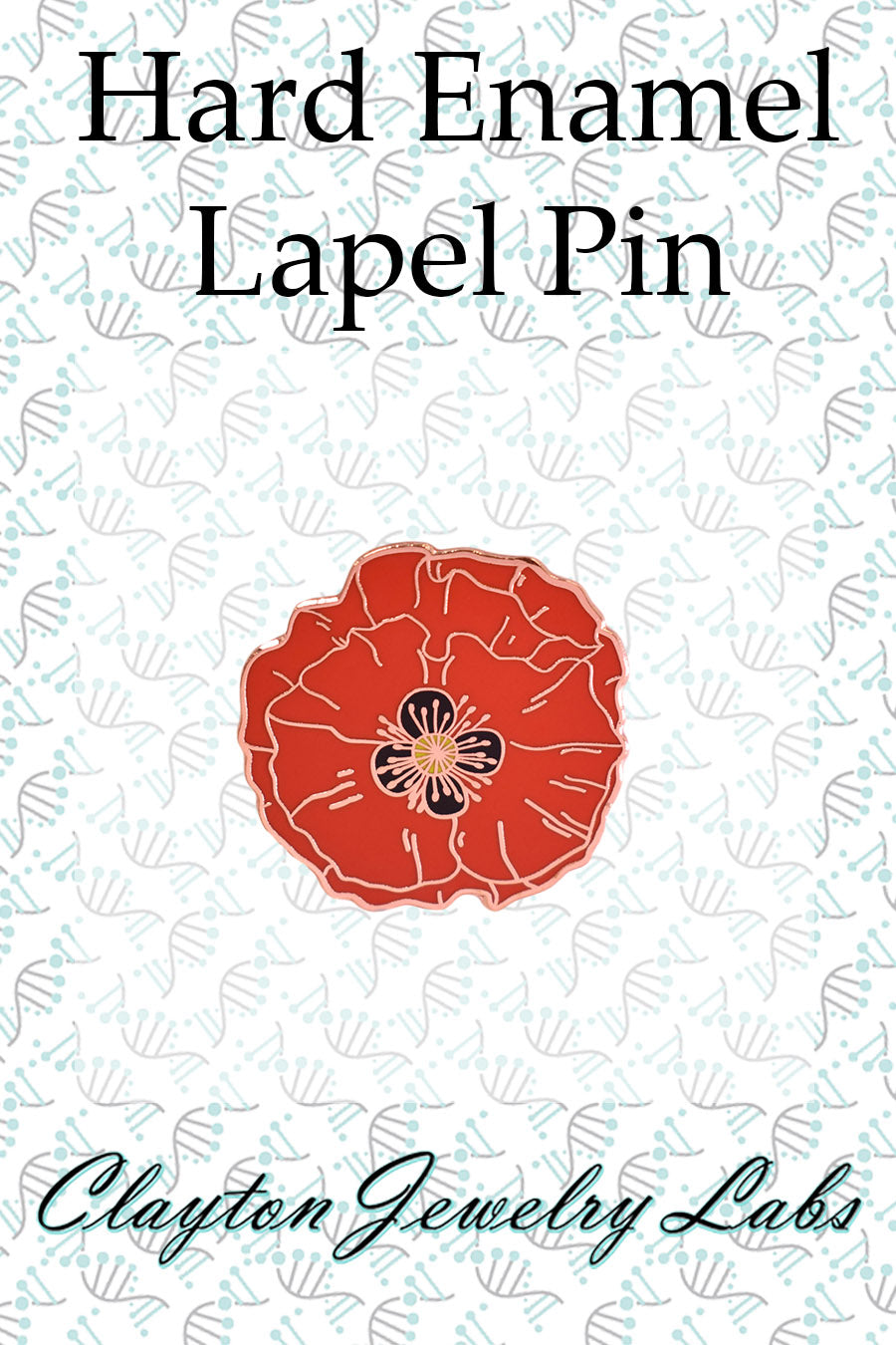 Red Poppy Flower Hard Enamel Lapel Pin