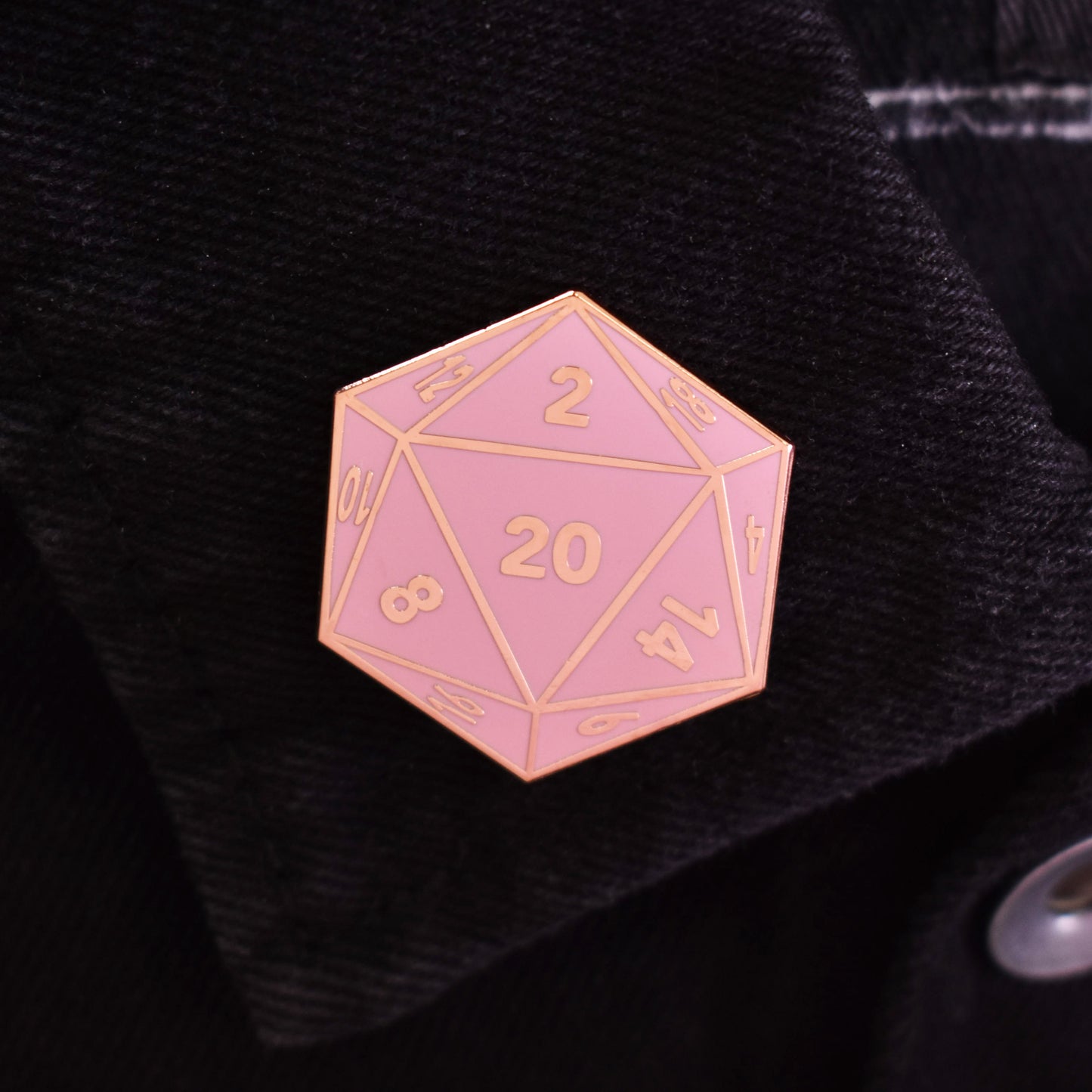 D20 Twenty-Sided Die Hard Enamel Lapel Pin