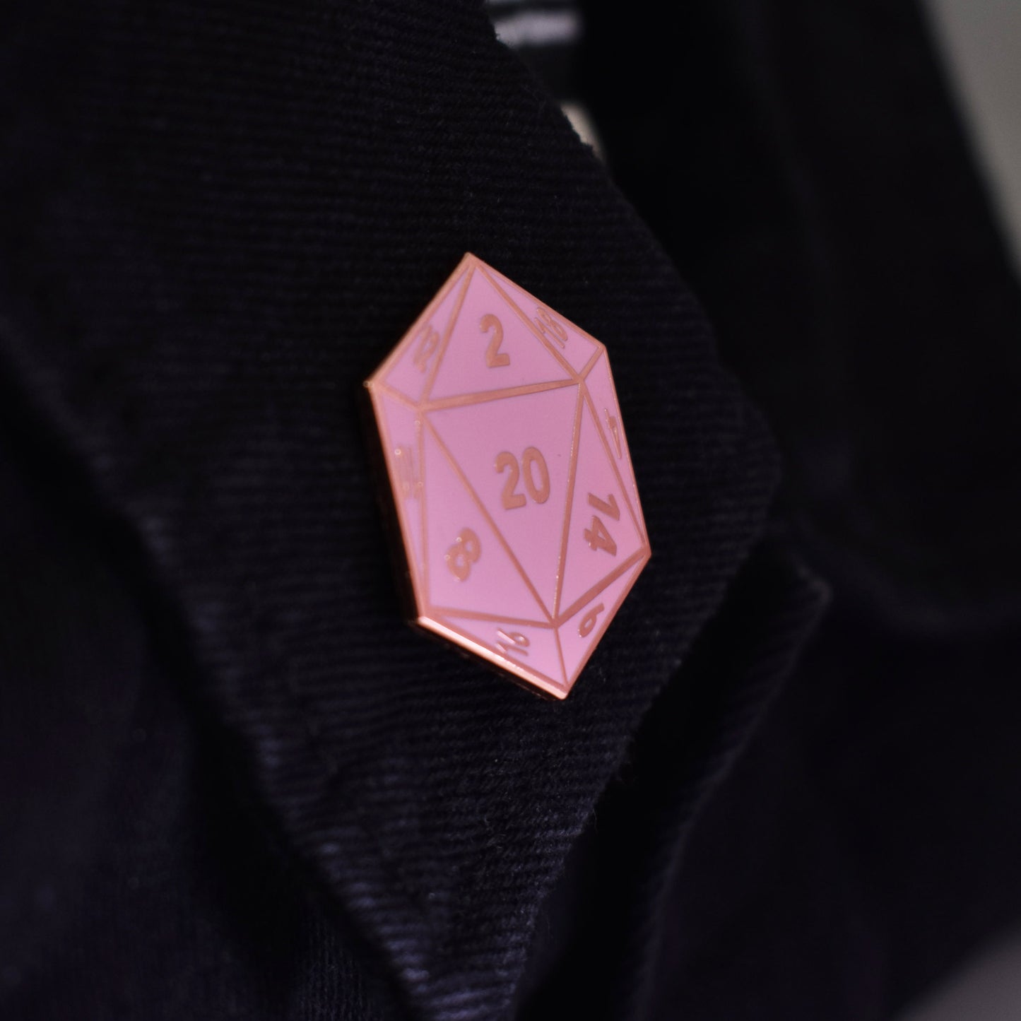 D20 Twenty-Sided Die Hard Enamel Lapel Pin