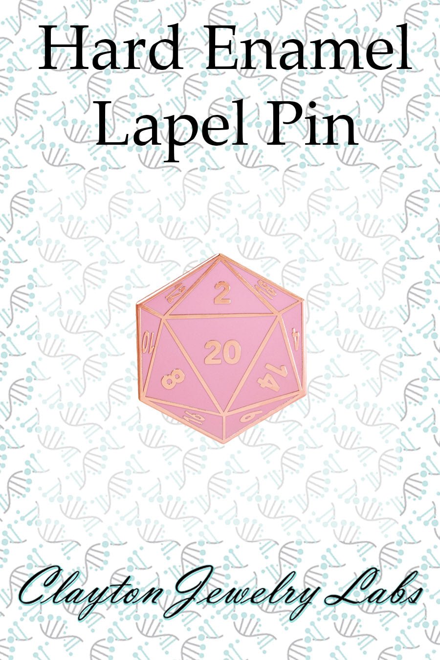D20 Twenty-Sided Die Hard Enamel Lapel Pin