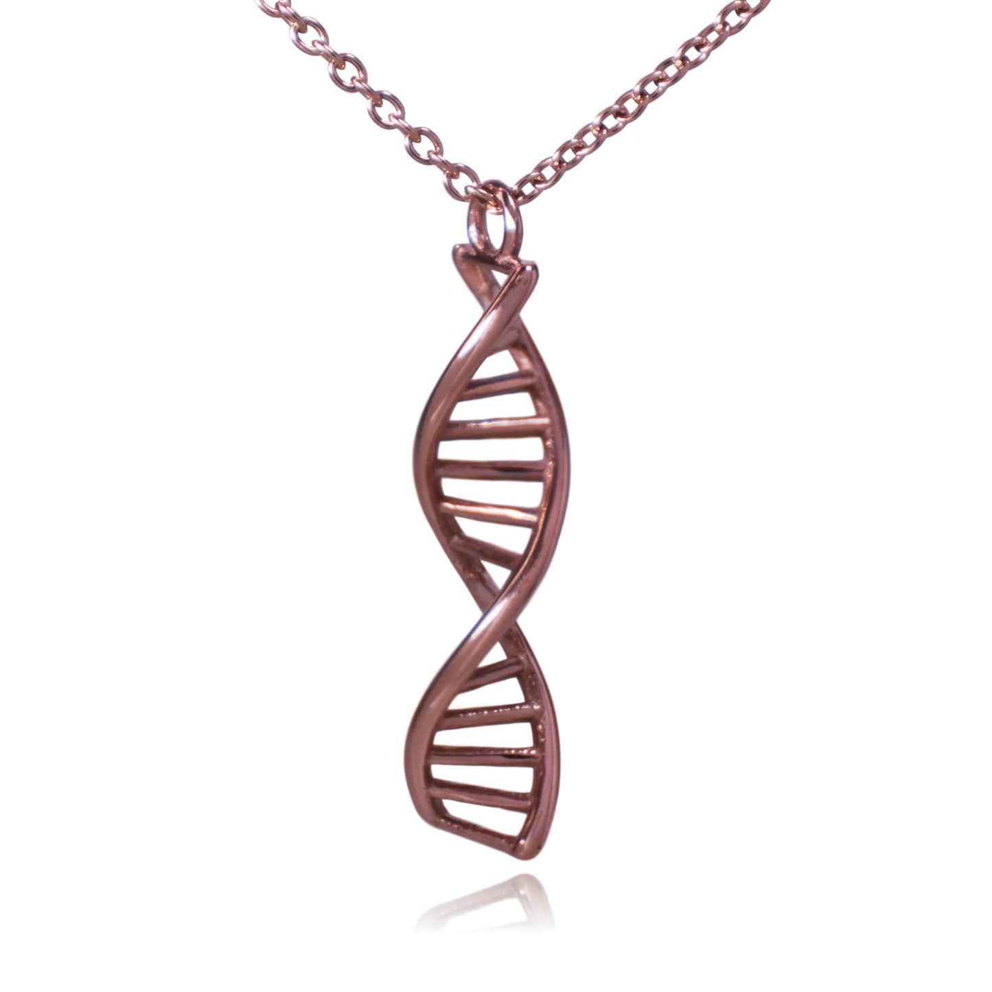 Rose Gold Stainless Steel DNA Double Helix Necklace