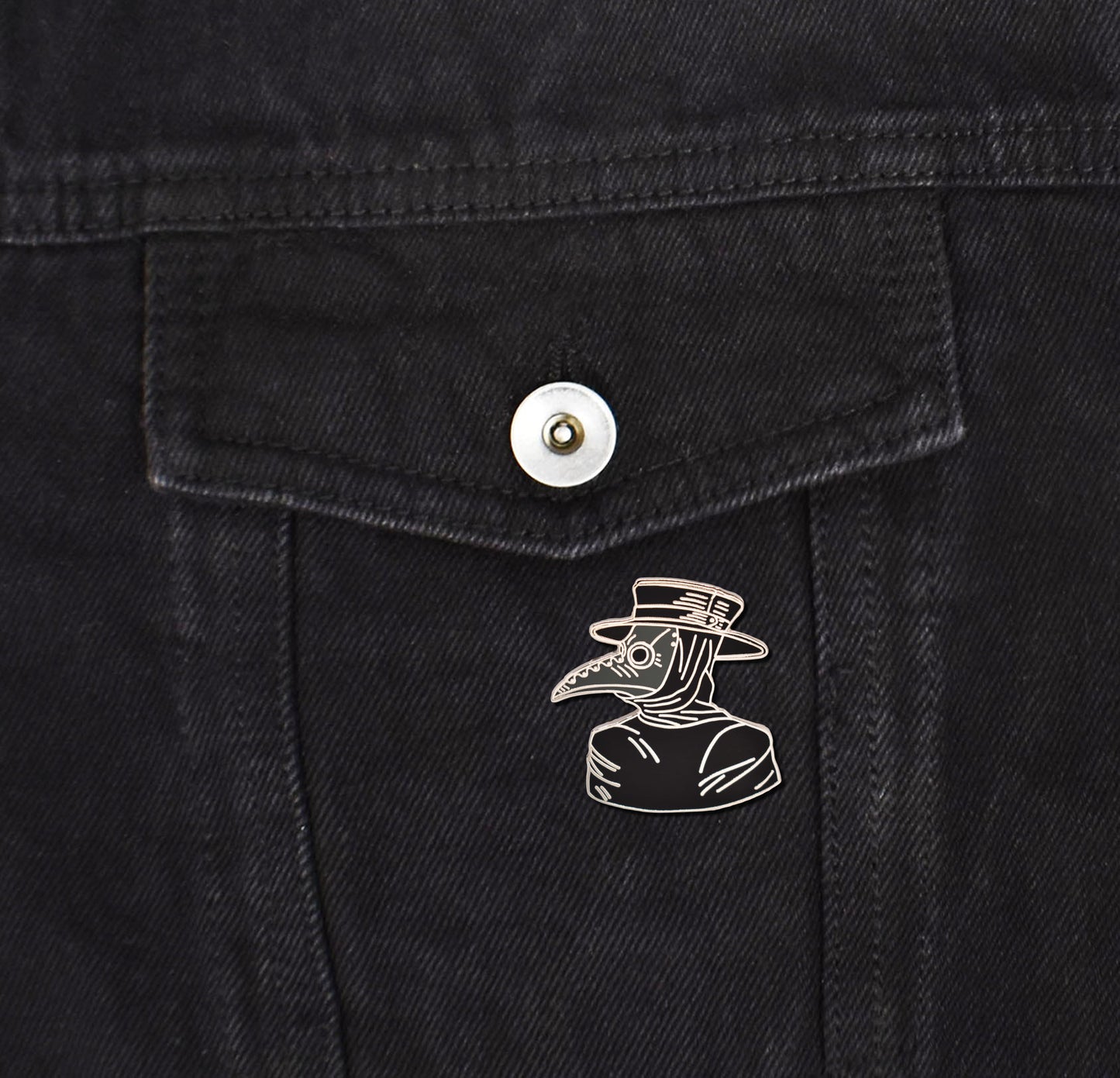 Black Plague Doctor Hard Enamel Pin | Clayton Jewelry Labs