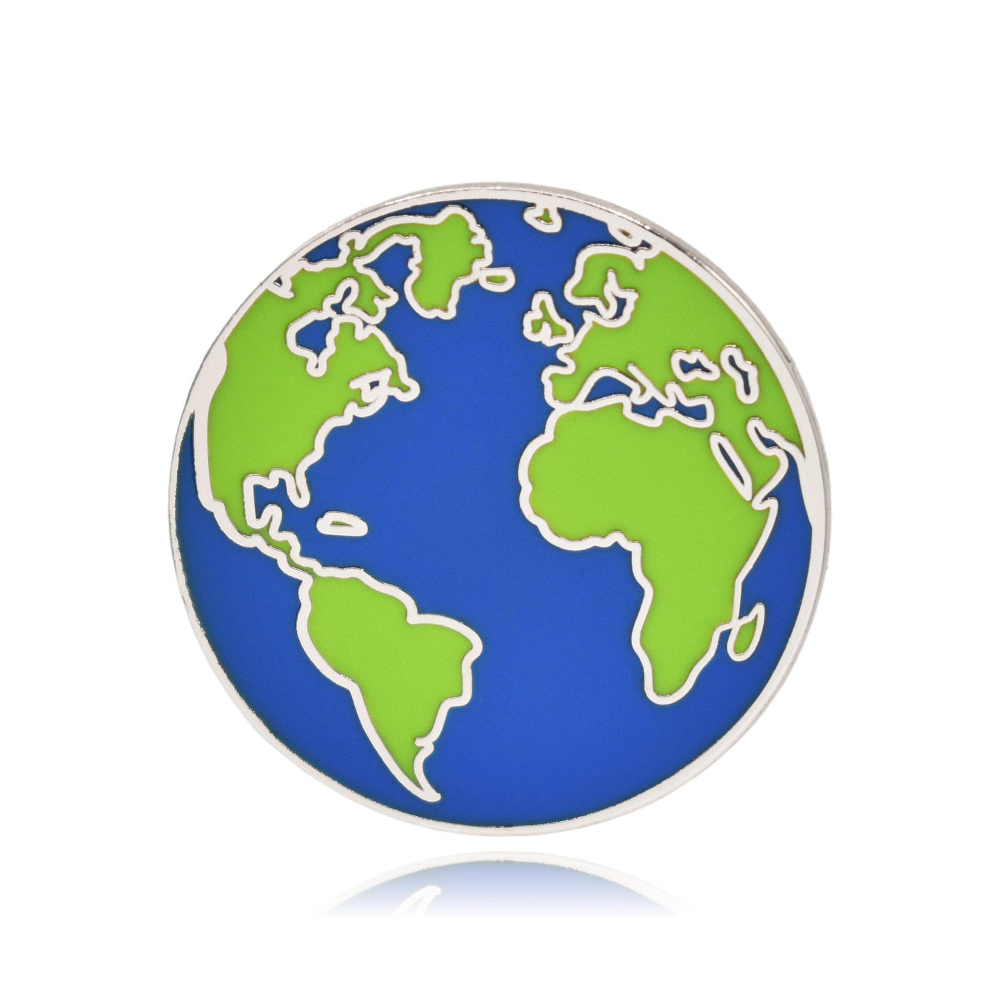 Silver Planet Earth Hard Enamel Pin - Clayton Jewelry Labs
