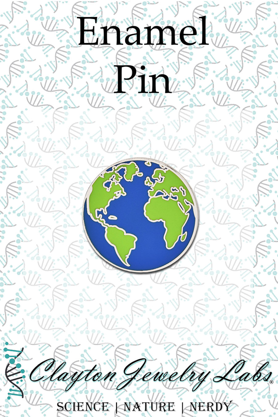 Silver Planet Earth Hard Enamel Pin - Clayton Jewelry Labs
