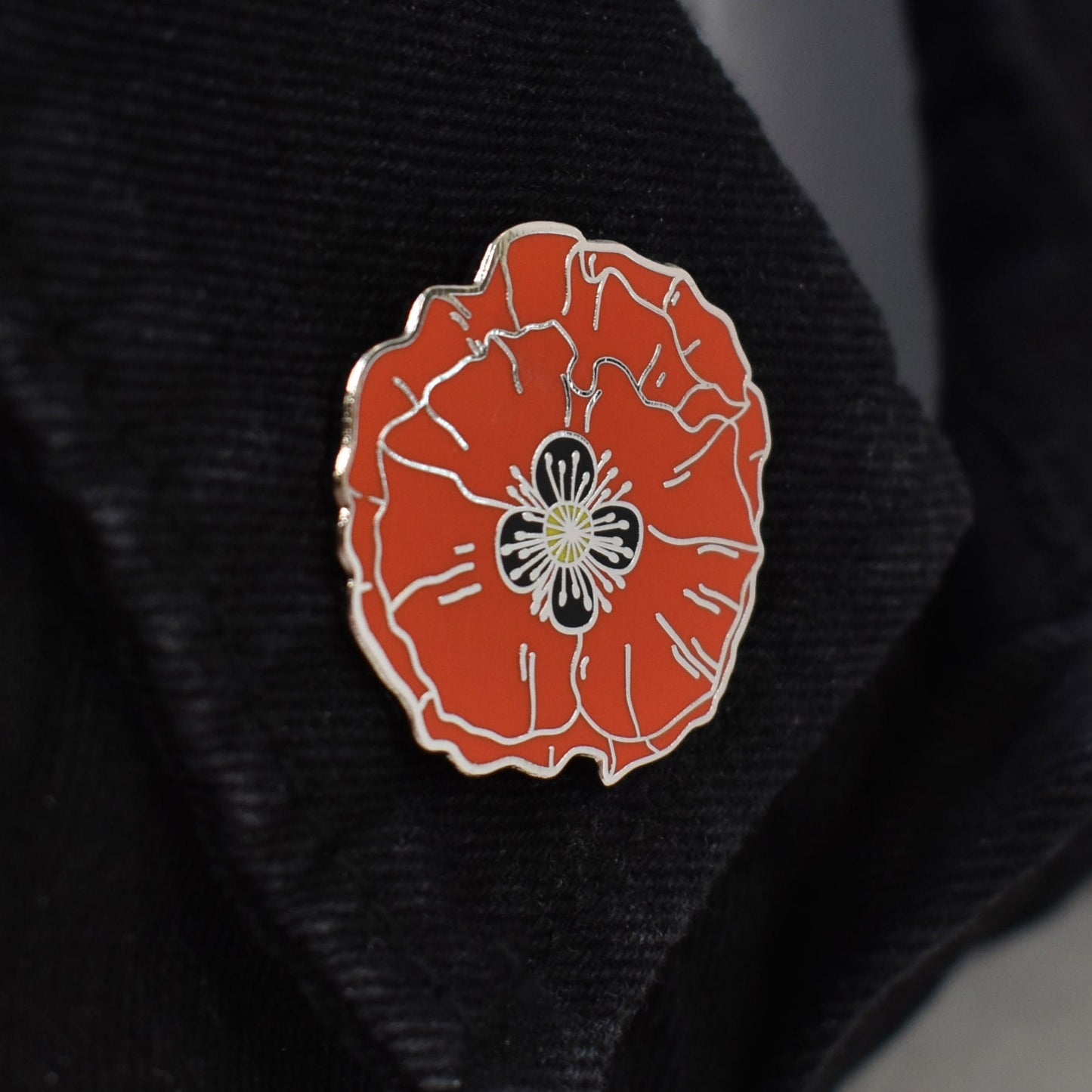 Red Poppy Flower Hard Enamel Lapel Pin