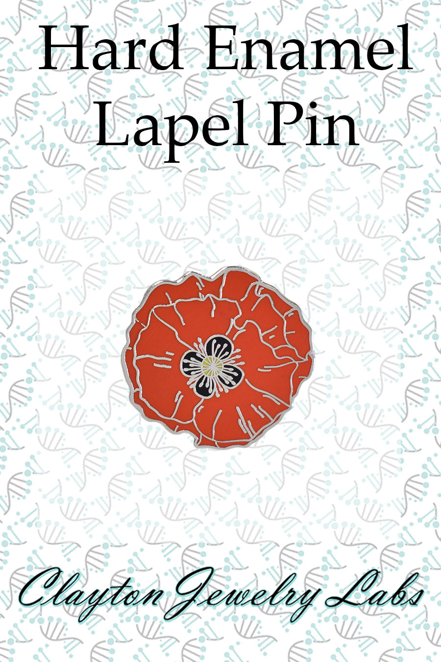 Red Poppy Flower Hard Enamel Lapel Pin