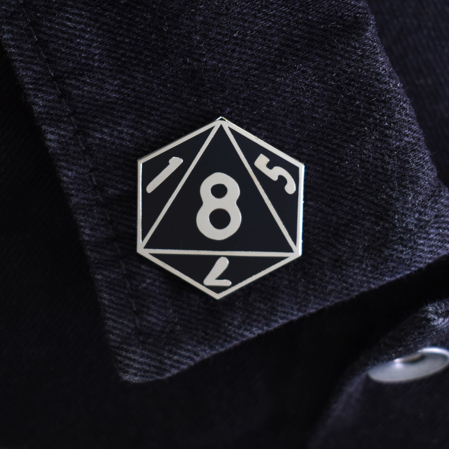 D8 Eight-Sided Die Hard Enamel Lapel Pin